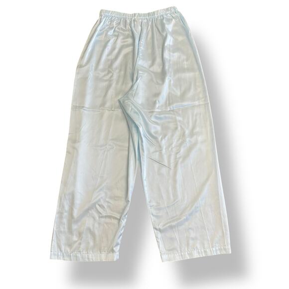 Vintage Barbizon Cuddleskin Pajama Set XL Blue Satin Lace Floral Embroidered‎ - Picture 11 of 16